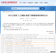 硕橙科技入选江苏省“人工智能+制造”诊断服务商（第一批）